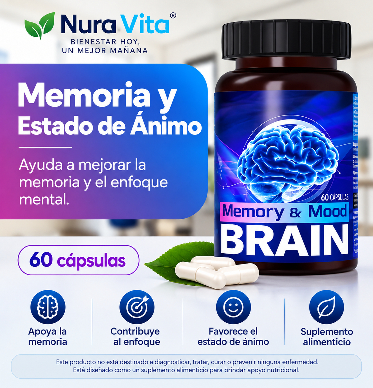 Memory and Mood Brain - Mejora tu memoria y ayuda a tu concentración